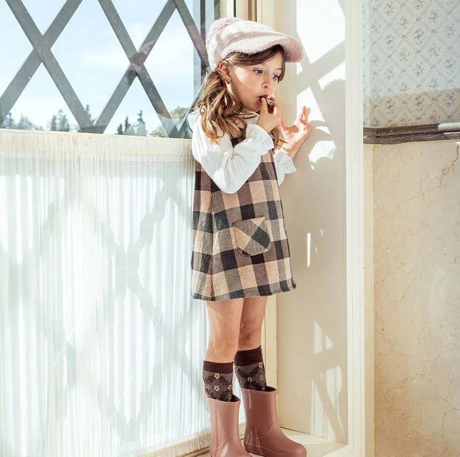 Angora vestido niña marrón